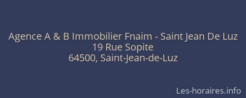 Agence A & B Immobilier Fnaim - Saint Jean De Luz