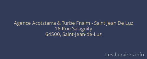 Agence Acotztarra & Turbe Fnaim - Saint Jean De Luz