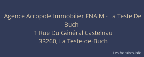 Agence Acropole Immobilier FNAIM - La Teste De Buch