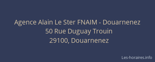 Agence Alain Le Ster FNAIM - Douarnenez
