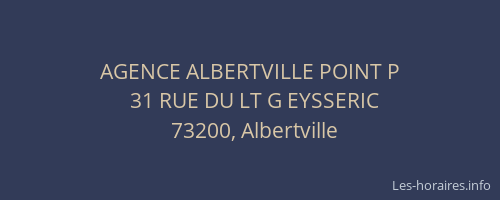 AGENCE ALBERTVILLE POINT P