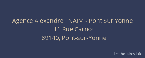 Agence Alexandre FNAIM - Pont Sur Yonne