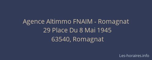 Agence Altimmo FNAIM - Romagnat