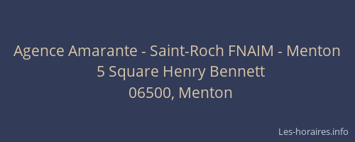 Agence Amarante - Saint-Roch FNAIM - Menton