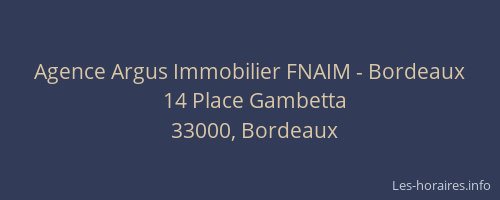 Agence Argus Immobilier FNAIM - Bordeaux