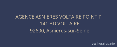 AGENCE ASNIERES VOLTAIRE POINT P