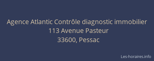 Agence Atlantic Contr&ocirc;le diagnostic immobilier