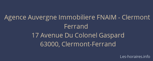 Agence Auvergne Immobiliere FNAIM - Clermont Ferrand