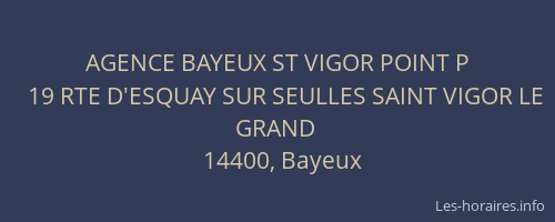 AGENCE BAYEUX ST VIGOR POINT P