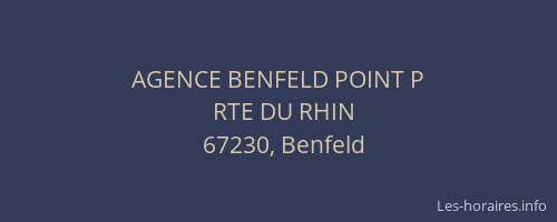 AGENCE BENFELD POINT P