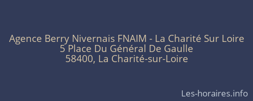 Agence Berry Nivernais FNAIM - La Charité Sur Loire