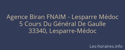 Agence Biran FNAIM - Lesparre Médoc