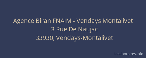 Agence Biran FNAIM - Vendays Montalivet