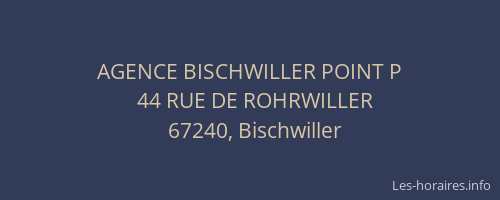 AGENCE BISCHWILLER POINT P