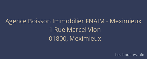Agence Boisson Immobilier FNAIM - Meximieux