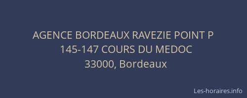AGENCE BORDEAUX RAVEZIE POINT P