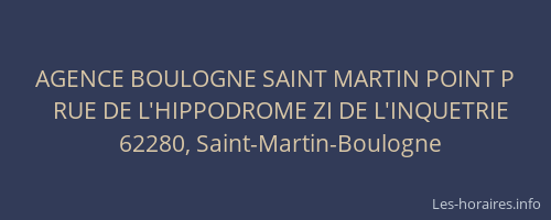AGENCE BOULOGNE SAINT MARTIN POINT P