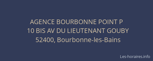 AGENCE BOURBONNE POINT P