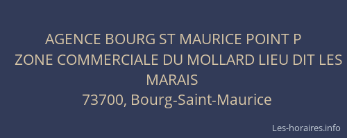 AGENCE BOURG ST MAURICE POINT P