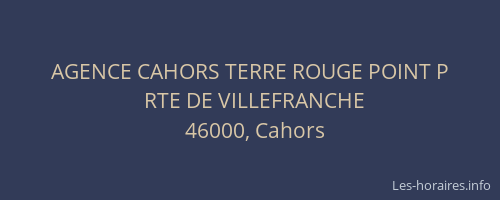 AGENCE CAHORS TERRE ROUGE POINT P