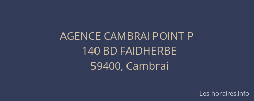 AGENCE CAMBRAI POINT P