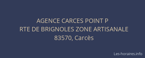 AGENCE CARCES POINT P