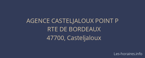 AGENCE CASTELJALOUX POINT P