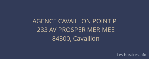 AGENCE CAVAILLON POINT P