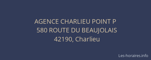 AGENCE CHARLIEU POINT P