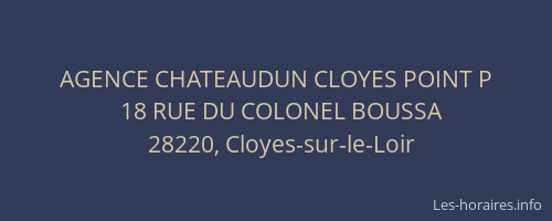 AGENCE CHATEAUDUN CLOYES POINT P
