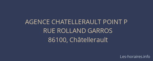 AGENCE CHATELLERAULT POINT P