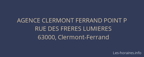 AGENCE CLERMONT FERRAND POINT P