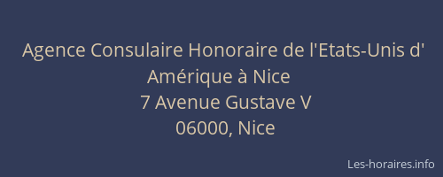 Agence Consulaire Honoraire de l'Etats-Unis d' Amérique à Nice