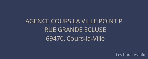 AGENCE COURS LA VILLE POINT P