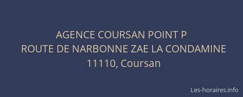 AGENCE COURSAN POINT P