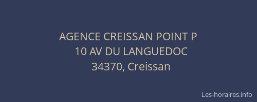 AGENCE CREISSAN POINT P
