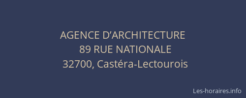 AGENCE D’ARCHITECTURE