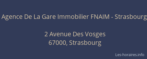 Agence De La Gare Immobilier FNAIM - Strasbourg