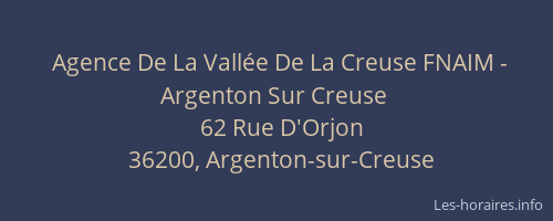 Agence De La Vallée De La Creuse FNAIM - Argenton Sur Creuse