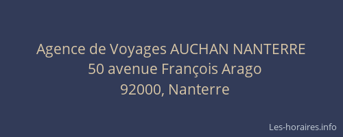 Agence de Voyages AUCHAN NANTERRE