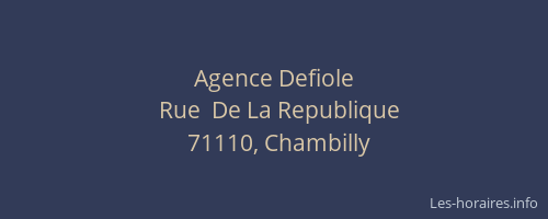 Agence Defiole