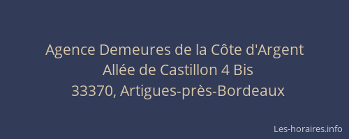 Agence Demeures de la C&ocirc;te d'Argent