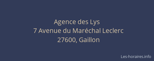 Agence des Lys