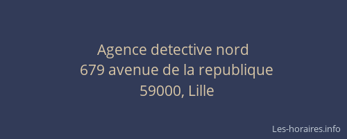 Agence detective nord
