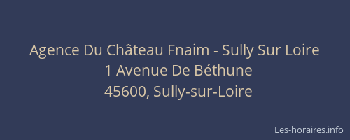 Agence Du Ch&acirc;teau Fnaim - Sully Sur Loire