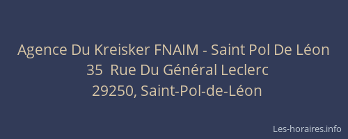 Agence Du Kreisker FNAIM - Saint Pol De Léon