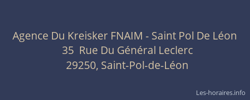 Agence Du Kreisker FNAIM - Saint Pol De L&eacute;on