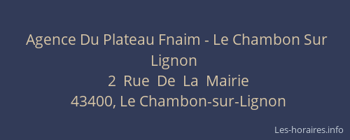 Agence Du Plateau Fnaim - Le Chambon Sur Lignon