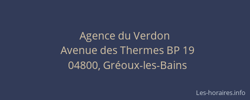 Agence du Verdon