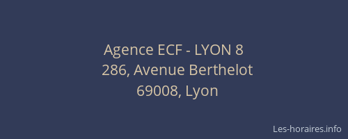 Agence ECF - LYON 8